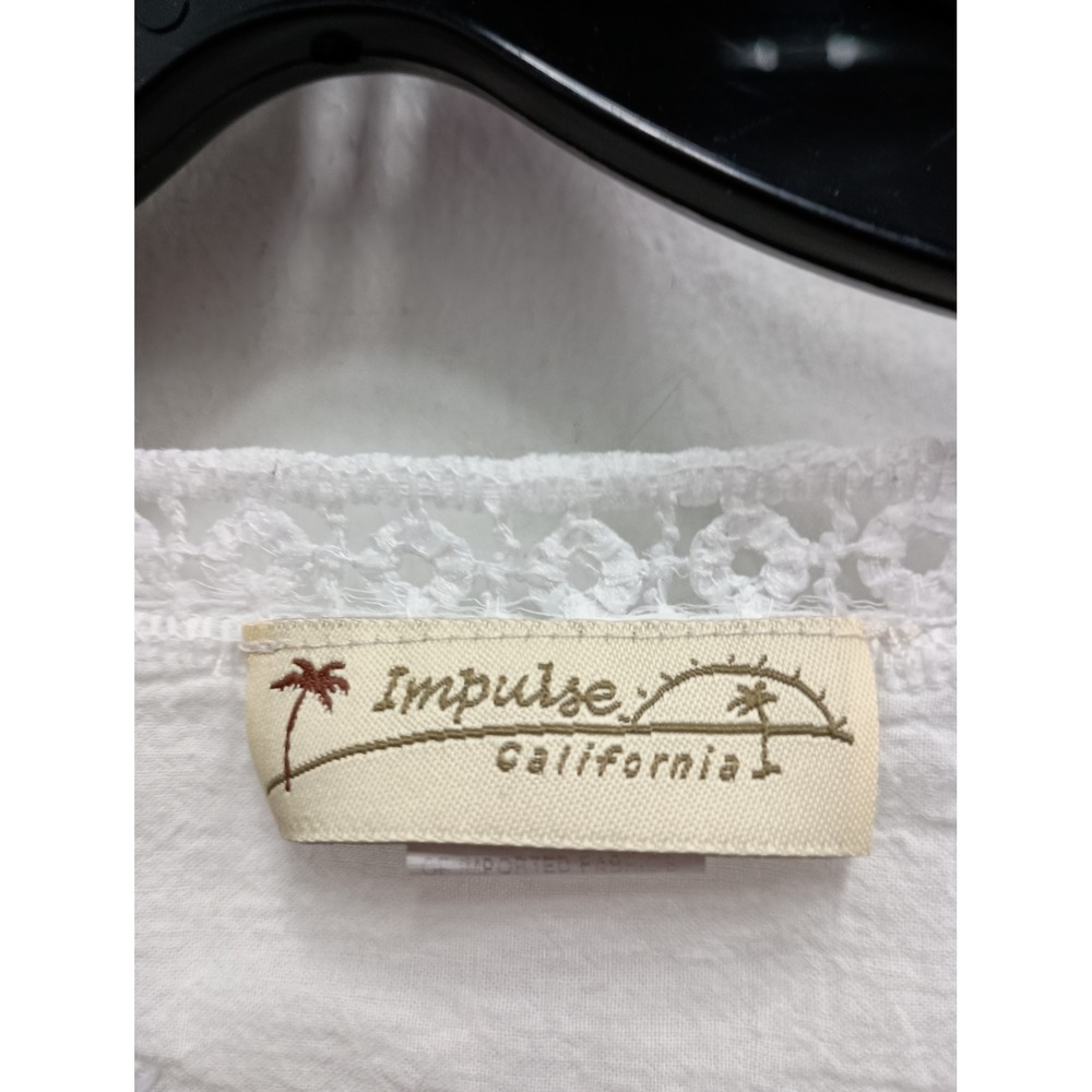 Impulse California Wearable Art Tunic Top Womens Medium White Black Floral Lace - Picture 4 of 12